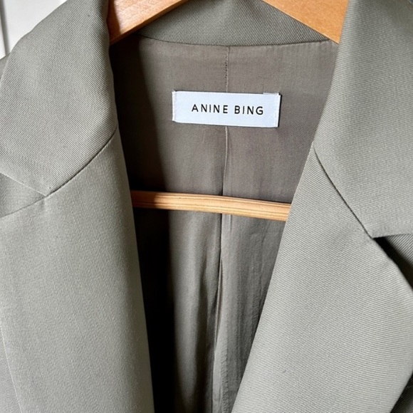 Anine Bing Quinn Blazer Small Khaki Green - Picture 6 of 12